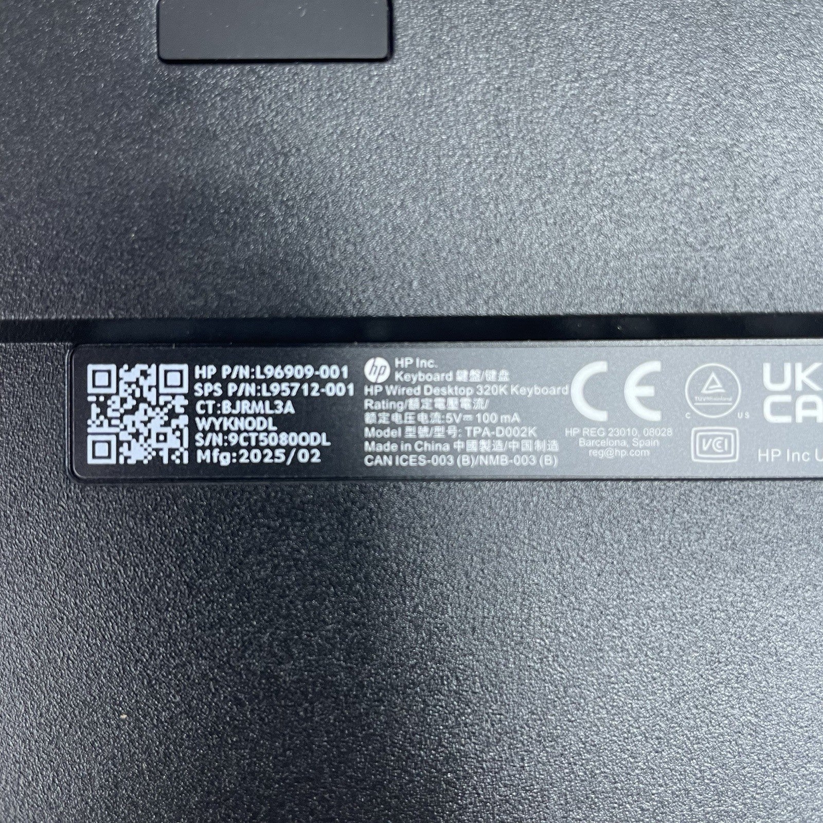 HP Black Slim Wired USB Keyboard US L96909 - 001 Lot of 10