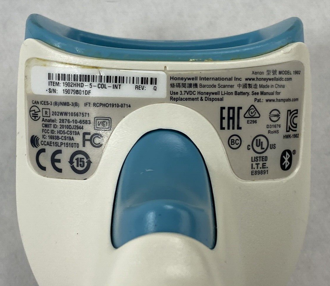 Honeywell Model 1902 Wireless Barcode Scanner No Battery Untested