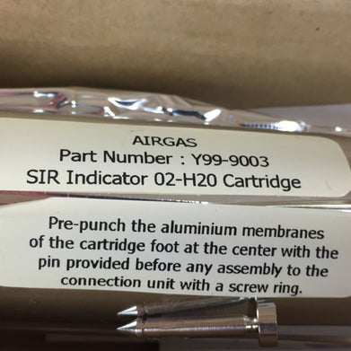 Airgas Y99-9003 SIR Indicator 02-H20 Cartridge