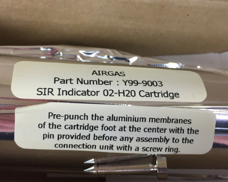 Airgas Y99-9003 SIR Indicator 02-H20 Cartridge