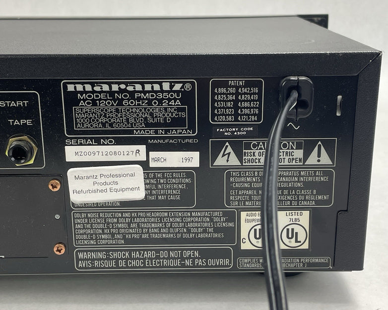 Marantz PMD350U Professional Stereo Cassette Deck CD Player