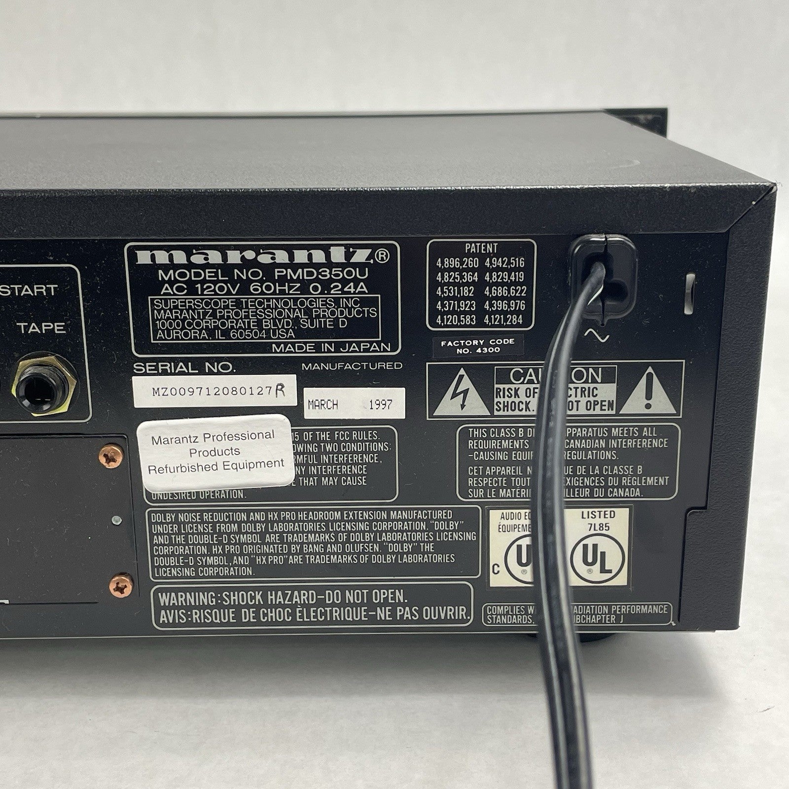 Marantz PMD350U Professional Stereo Cassette Deck CD Player6