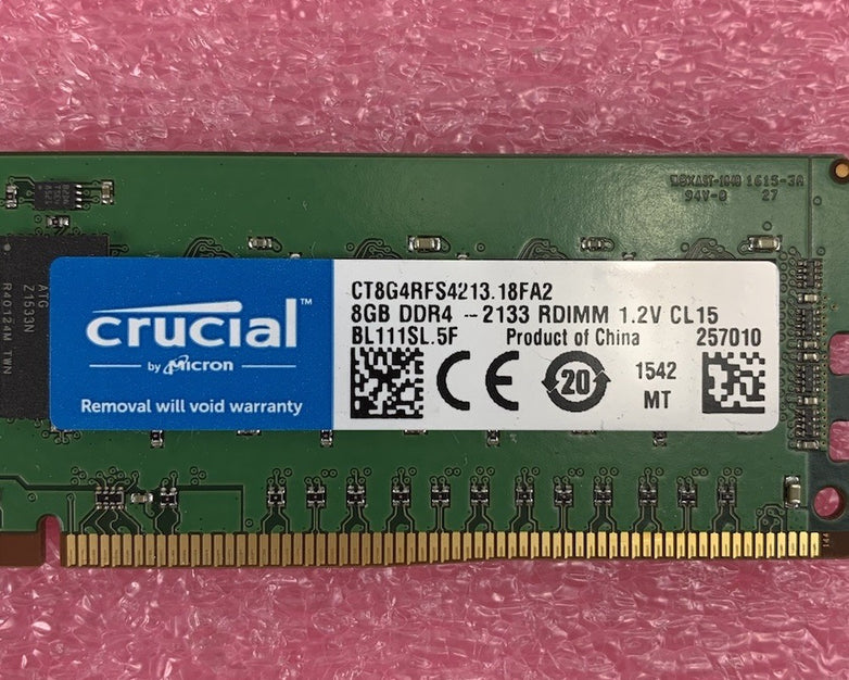 Crucial 8GB (1 x 8GB) PC4-17000 DDR4-2133 Memory CT8G4DFS8213.C8FBD1 (Lot of 4)