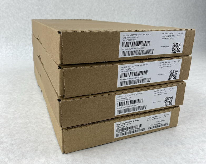 Lot of 4 Lenovo KBBH21 Traditional USB Wired Keyboards 00XH688