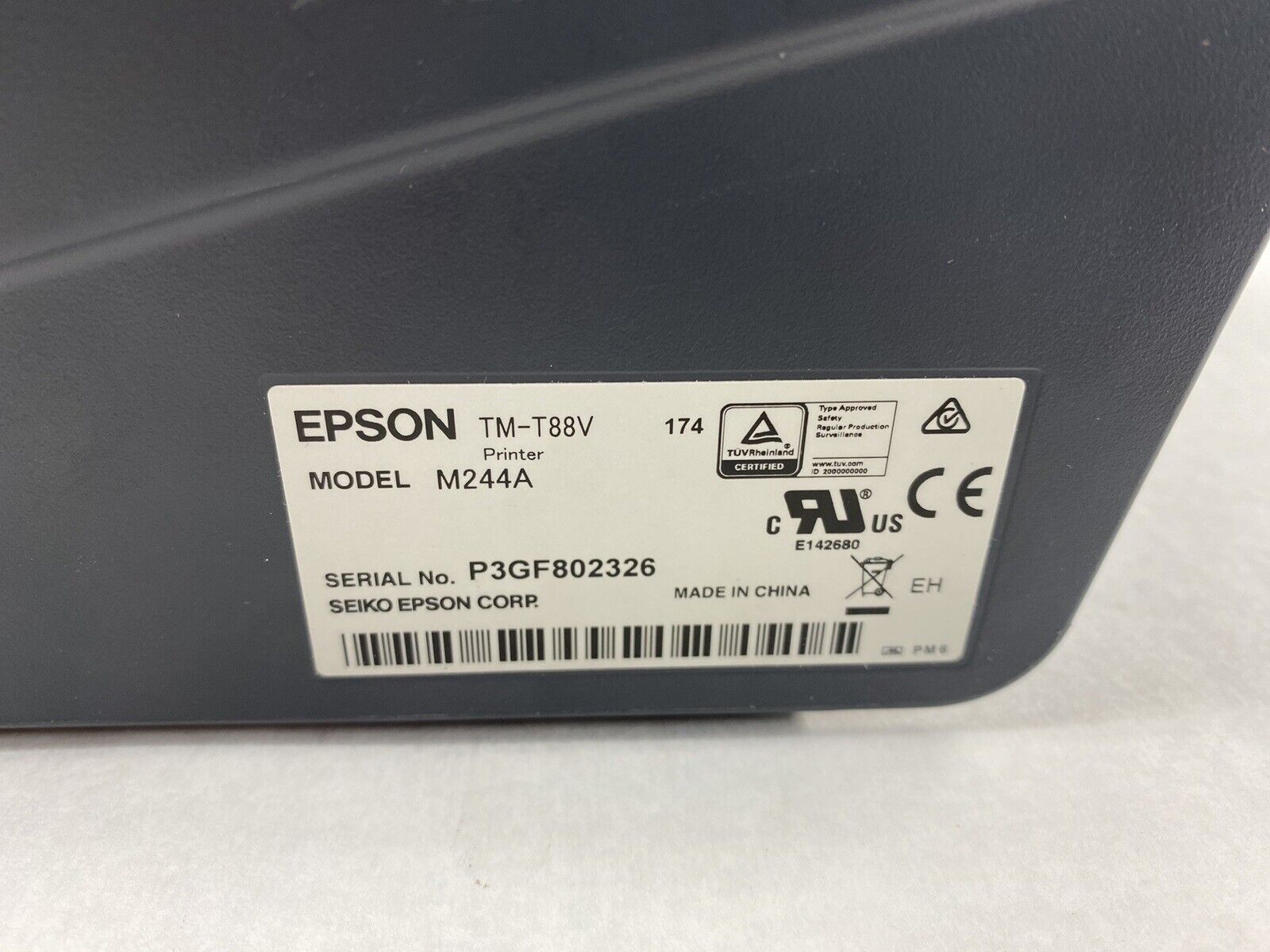 Epson Squirrel TM-T88V M244A POS Thermal Printer Tested No AC Adapter