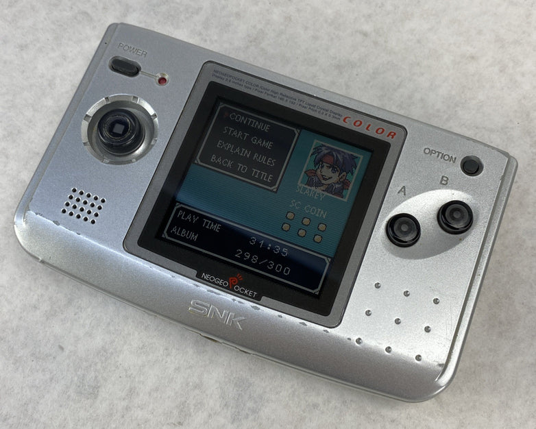 SNK Neo Geo Pocket Color Console With Card Fighters Flash Game - Tested