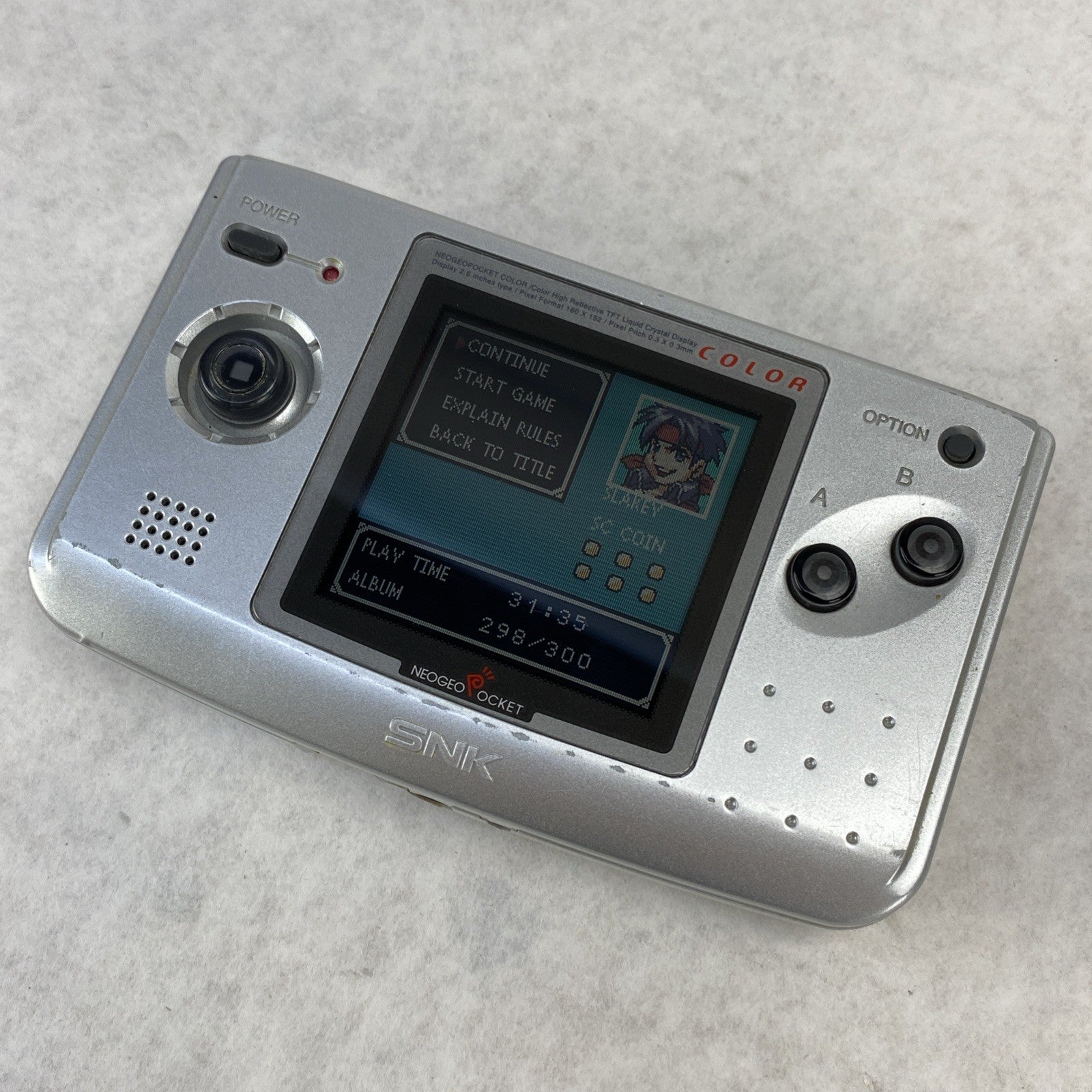 SNK Neo Geo Pocket Color Console With Card Fighters Flash Game - Tested13
