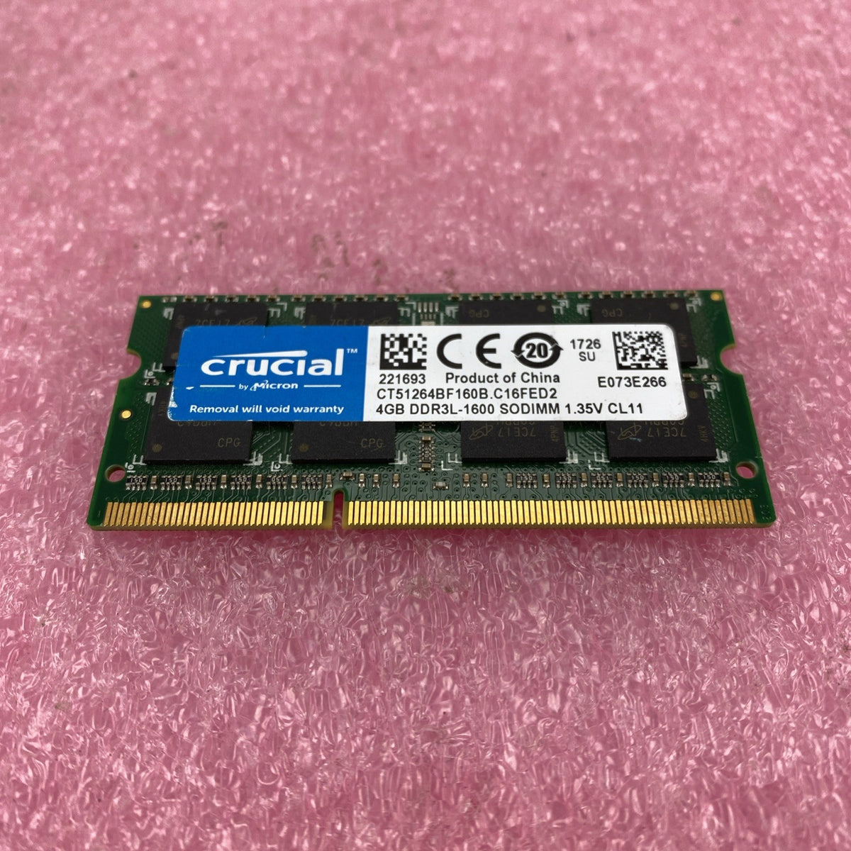 Crucial 4GB DDR3L-1600 Laptop Memory Ram CT51264BF160B.C16FED2 - Lot of 31