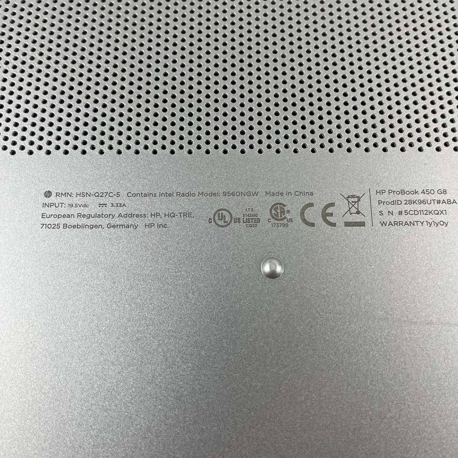 HP ProBook 450 G8 15.6" i5-1135G7 2.40 GHz 8 GB RAM No SSD/OS/AC - Dented19