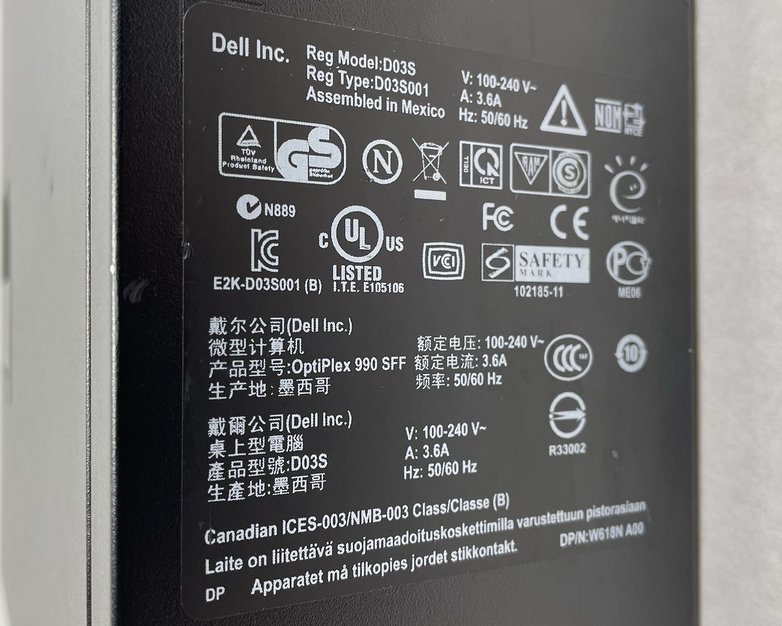 Dell OptiPlex 990 SFF Intel Core i3-2100 3.10 GHz 8 GB RAM No HDD No OS