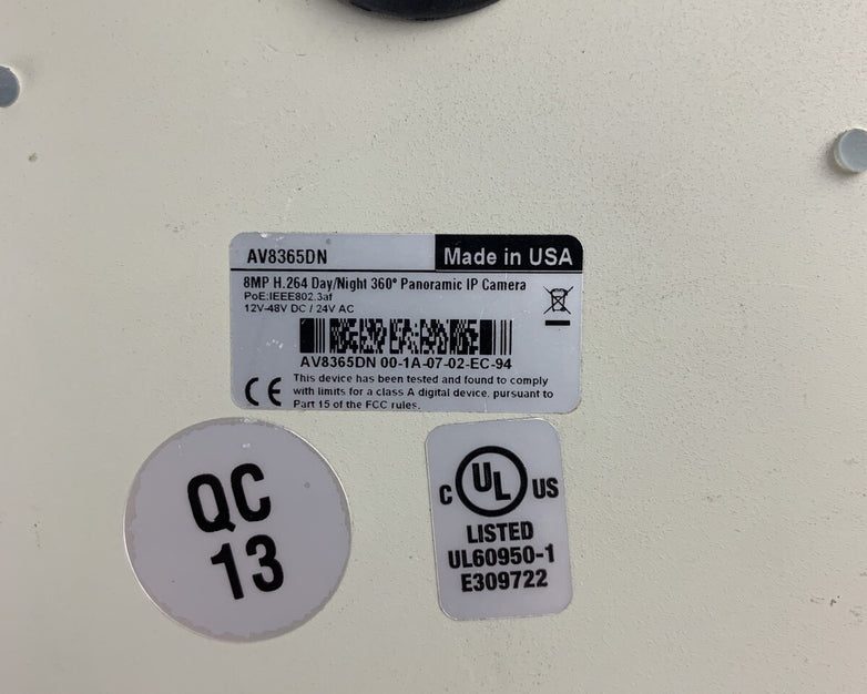 Arecont Vision AV8365DN 8MP Day/Night 360 Panoramic Network IP Camera - Tested