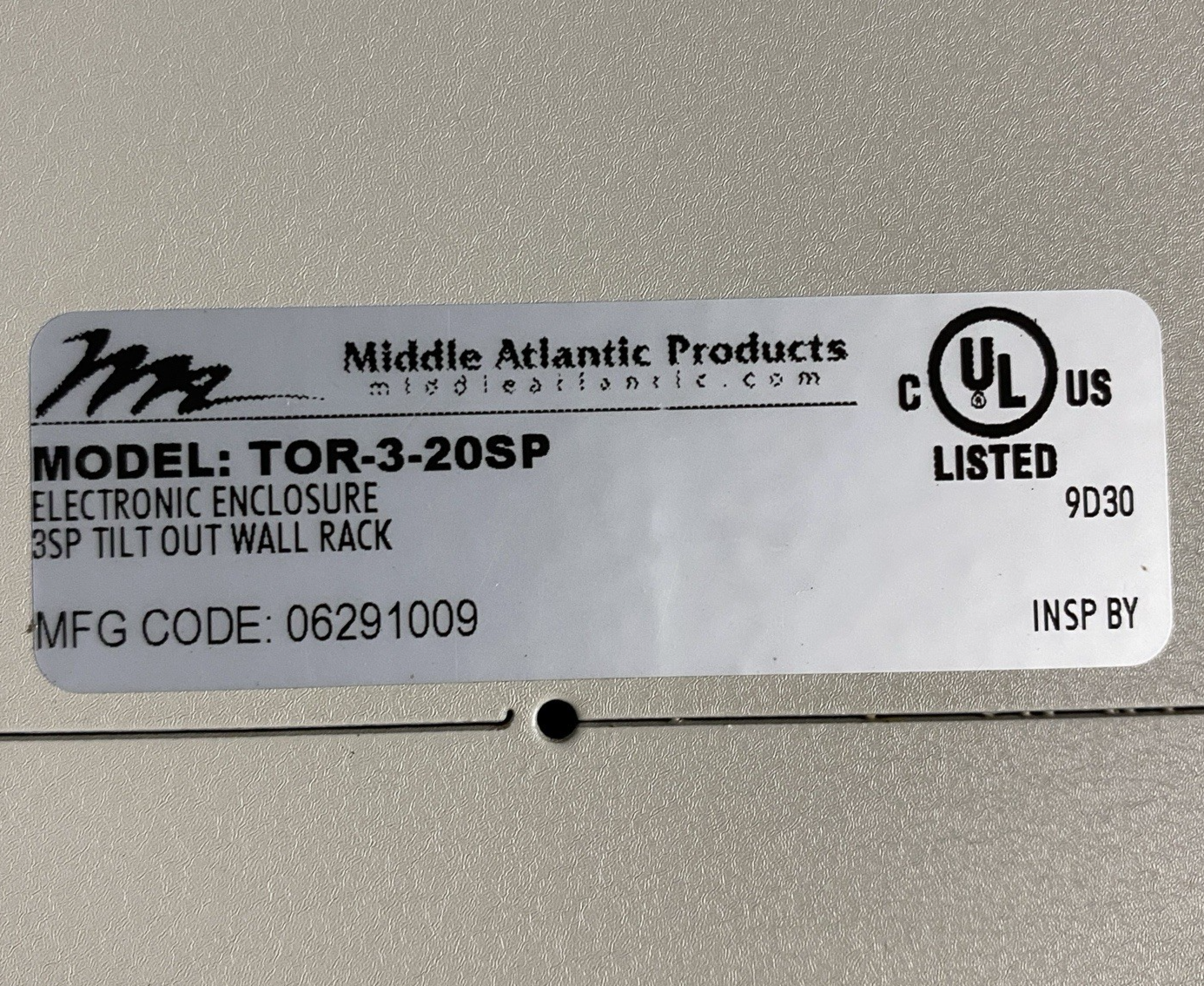 Middle Atlantic TOR-3-20SBK-13965 3SP Tilt Out Wall Rack Electronic Enclosure18