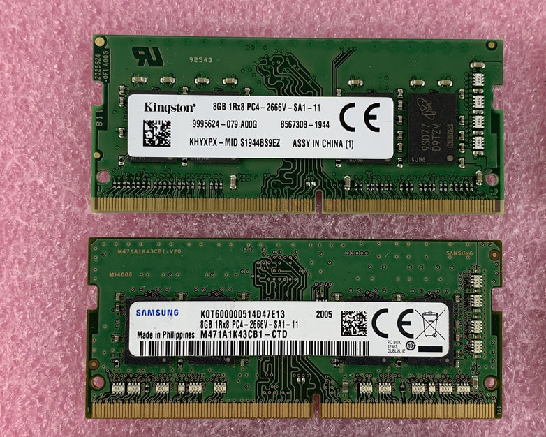 SK Hynix Micron Samsung Kingston 8 GB 1Rx8 PC4-2666V Memory Ram Mixed Lot of 8x