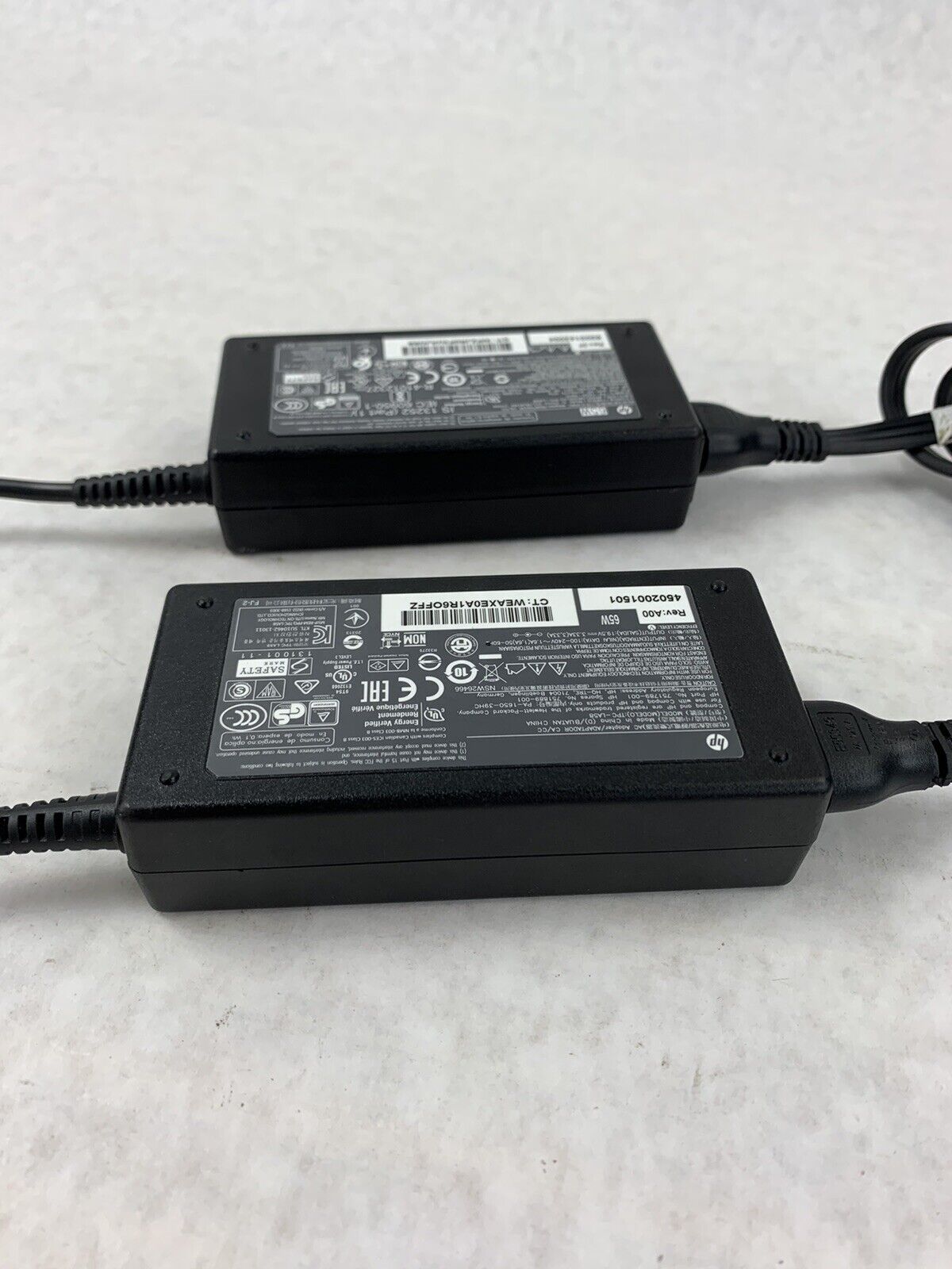 Lot 2 HP Laptop Charger AC Power Adapter TPC-LA58 65W 19.5V 3.33A, 724264-001