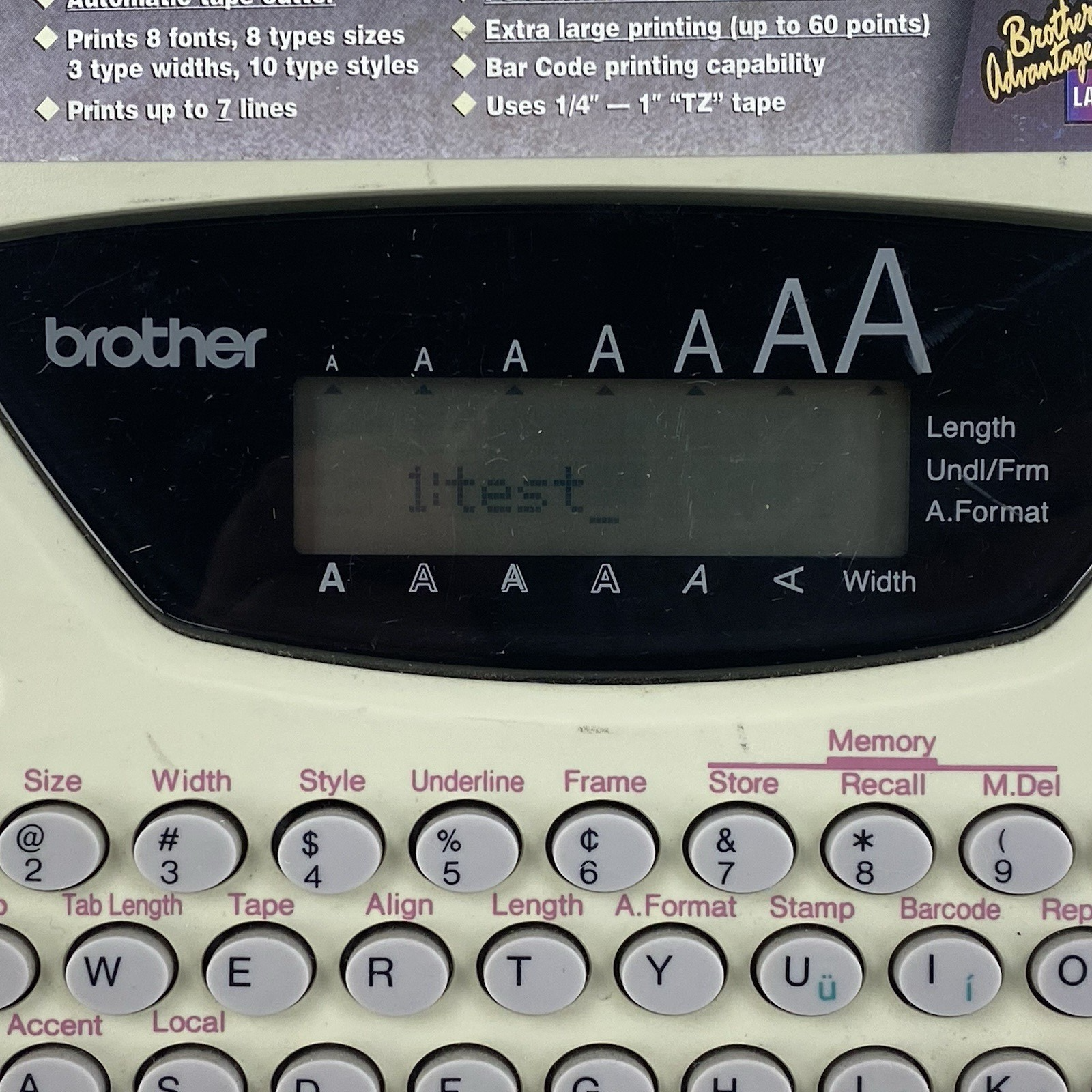 Brother P-Touch Model PT-2410 Labeling System w/ AC Adapter Power Tested