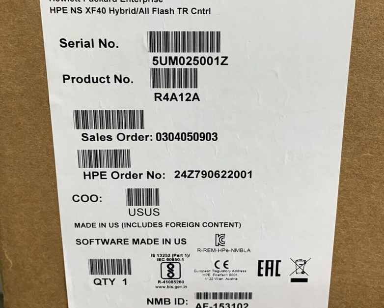 HPE Nimble Array NMBLA-0002-1200 Box Opened No Drives or Caddies