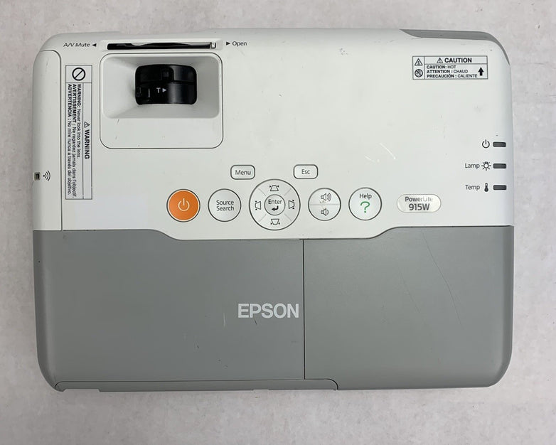 Epson H388A PowerLite 915W LCD Lamp Projector 2014 Lamp Hours No Remote Loud Fan