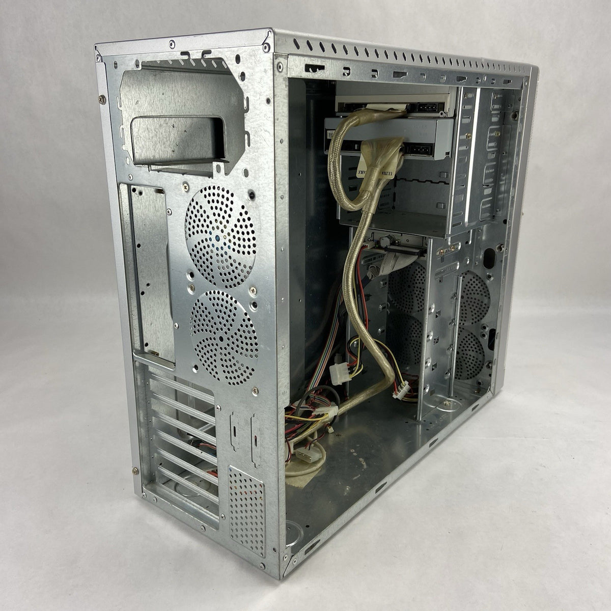 Vintage Unbranded Silver Mid Tower Case Bare Bones No PSU9