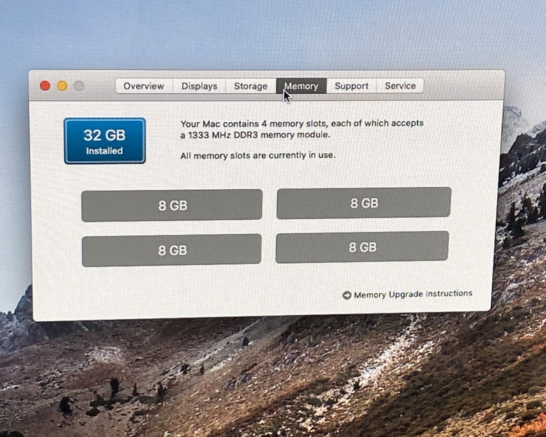 Apple A1312 iMac 27" 2011 3.4GHz Core i7 32GB RAM 480GB SSD macOS 10.13.6