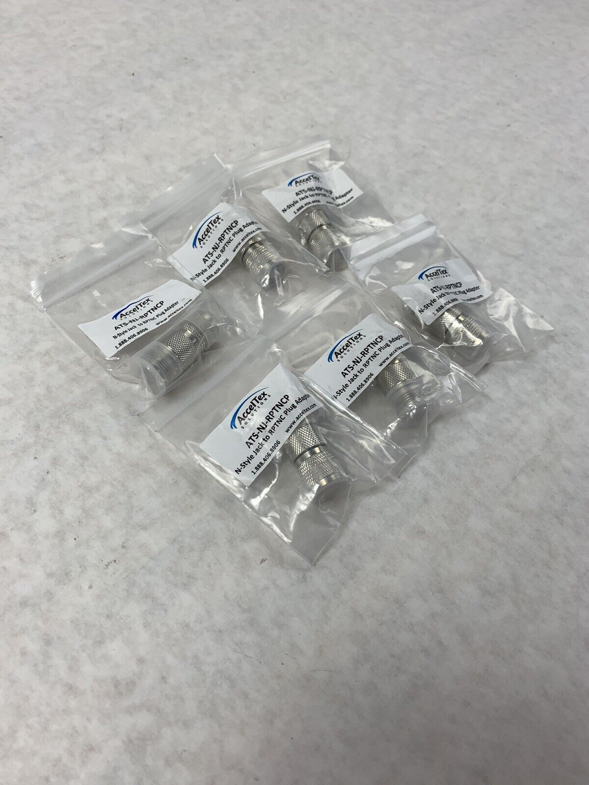 Lot of 6 AccelTex N-Style Bulkhead Jack to Plug Arrestor ATS-NJ-RTPNCP