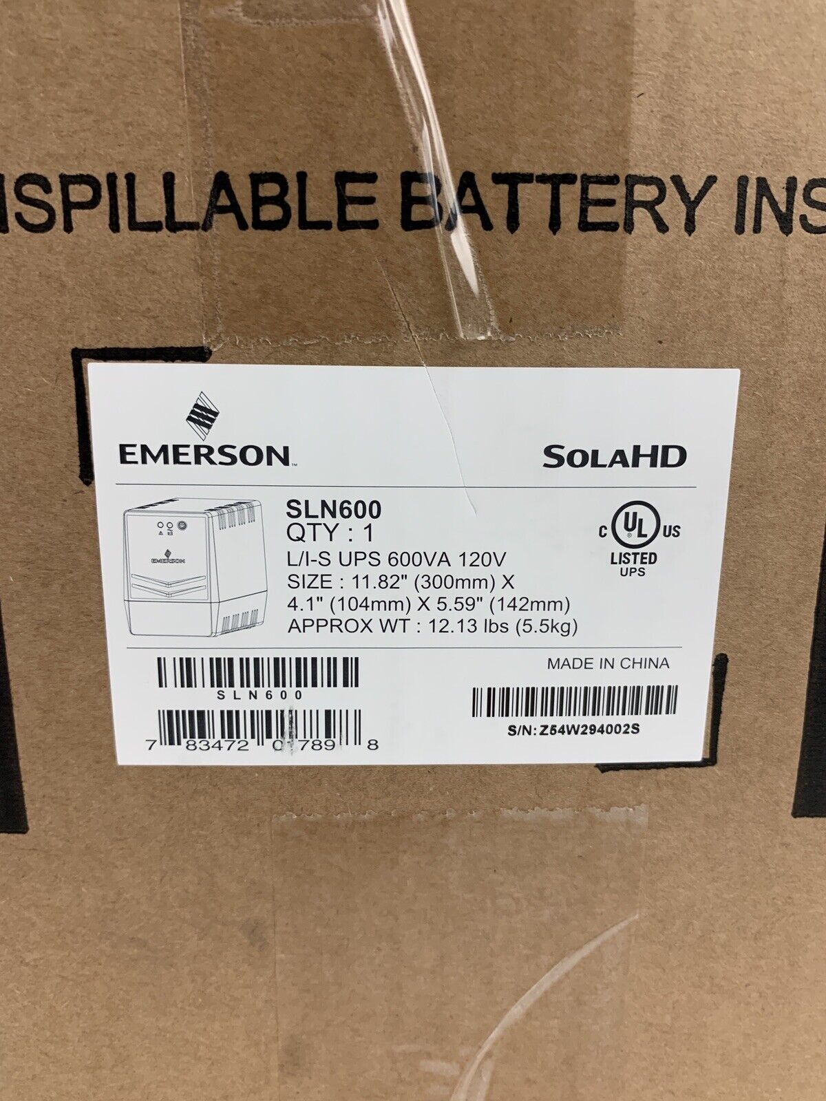 Emerson SLN600 UPS Battery Backup Surge Protector New Box Opened