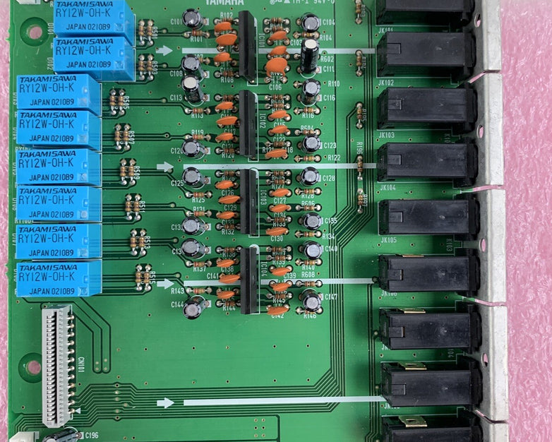 Yamaha M2500 XW217 Mixing Console Back Panel Input/Output Jacks And Sub Board
