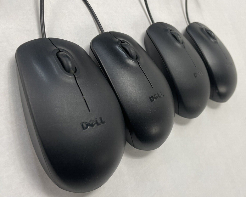 Dell MS111-T USB Optical Wheel Mice Lot of 4