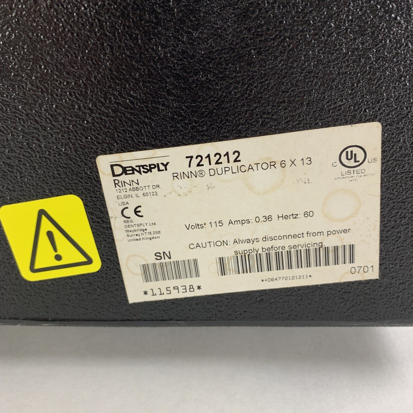 Dentsply 72-1212 RNN X-RAY Film Duplicator Powers On