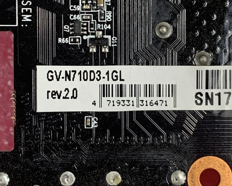 Gigabyte Nvidia Geforce GT 710 GV-N710D3-1GL Video Graphics Card