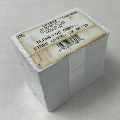 Lot of 2 Sicurix by Baumgartens 100 Pack Blank PVC Cards Video Grade CR 80/30