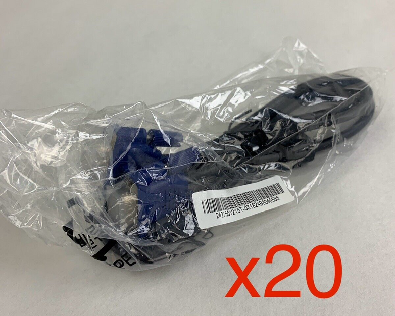 General 2427501215T SVGA/VGA Monitor TFT Male to Male M-M Cable Wire Lot of 20
