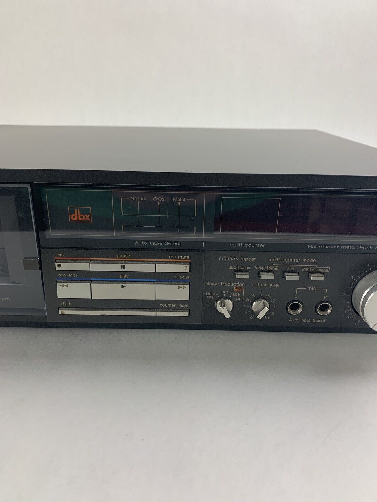 Technics M255X Single Cassette Stereo Deck Bad Control Panel For Parts & Repair