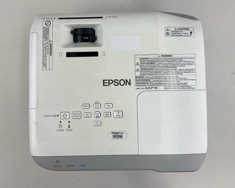 Epson PowerLite 955W 3LCD Projector 3000 ANSI HD 1080i H582A HDMI