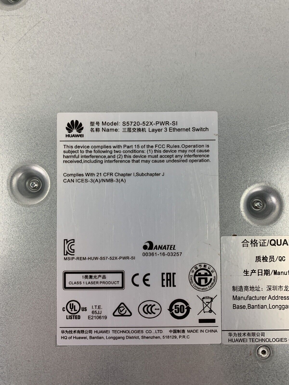 Huawei S5720-52X-PWR-SI Layer 3 Ethernet Network Managed Switch