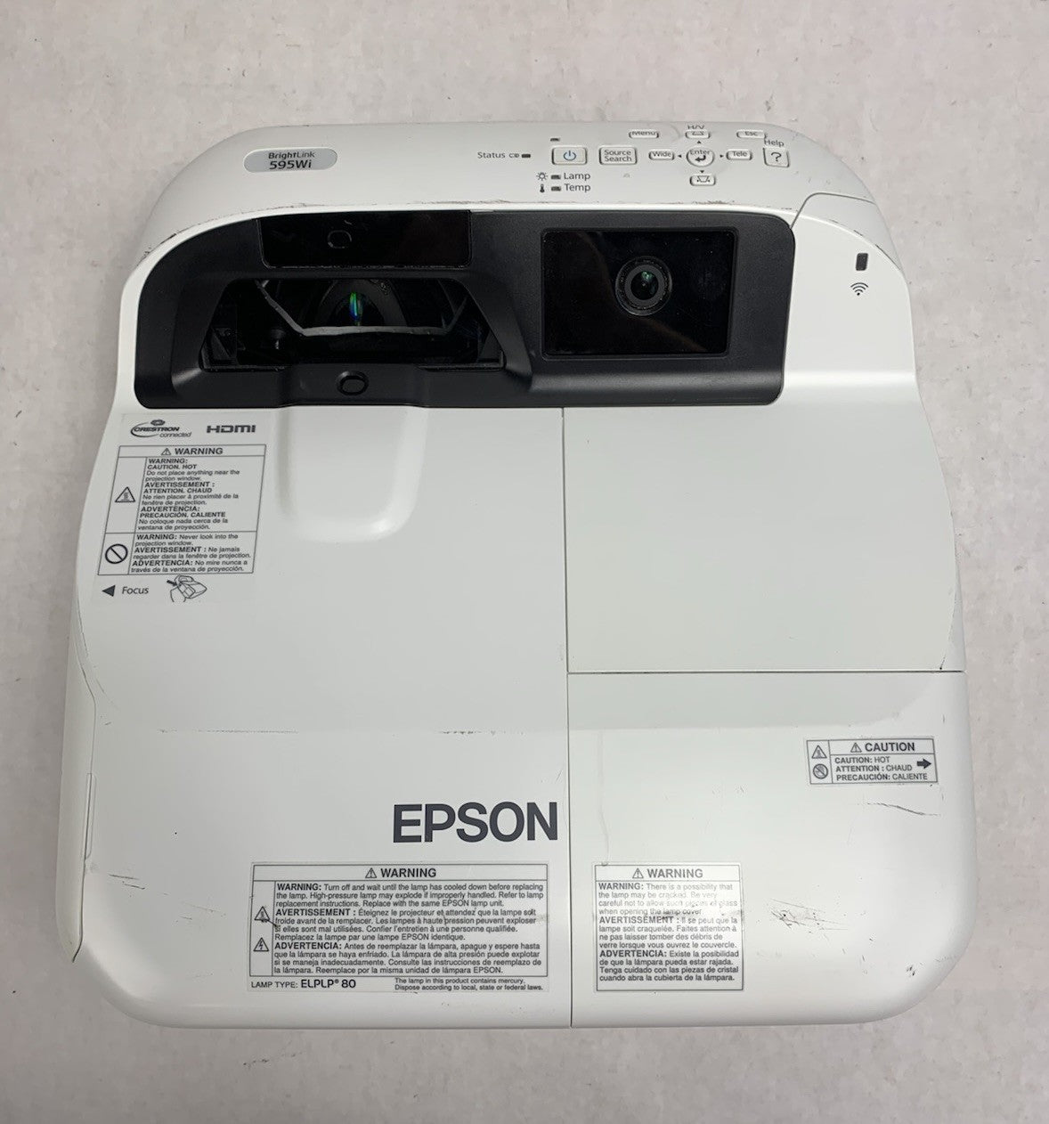 Epson H599A BrightLink 595Wi LCD Lamp Projector 565 Lamp Hours No Remote5