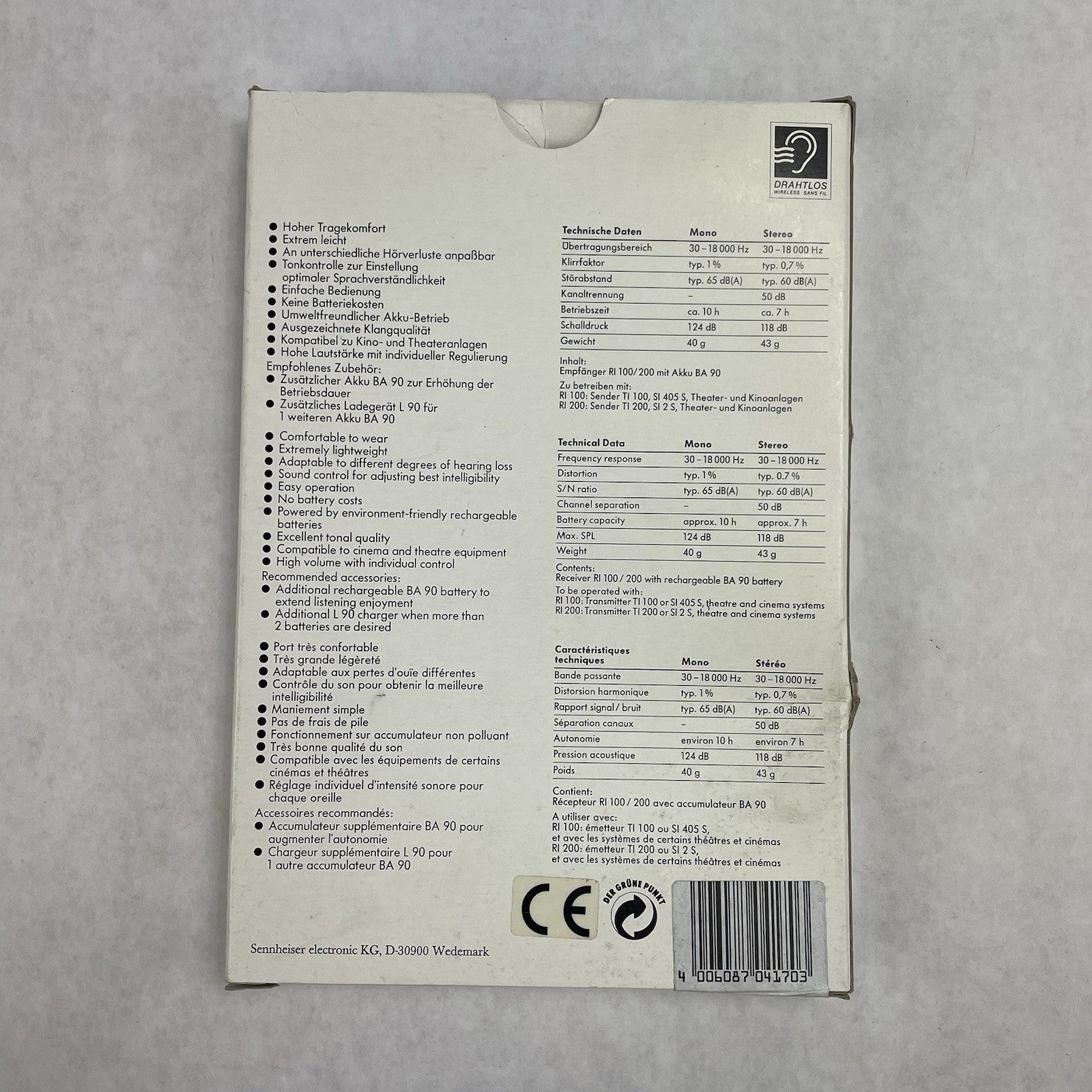 Sennheiser Infraport Cordless Hearing Amplifier