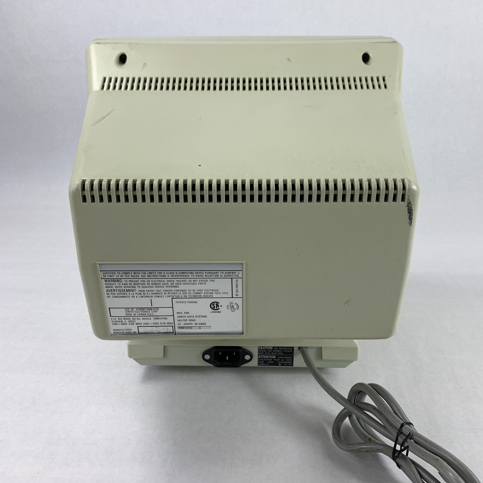Zenith Data Systems 12.5" ZMM1470G CRT 9-Pin Monitor Screen Tested Displays