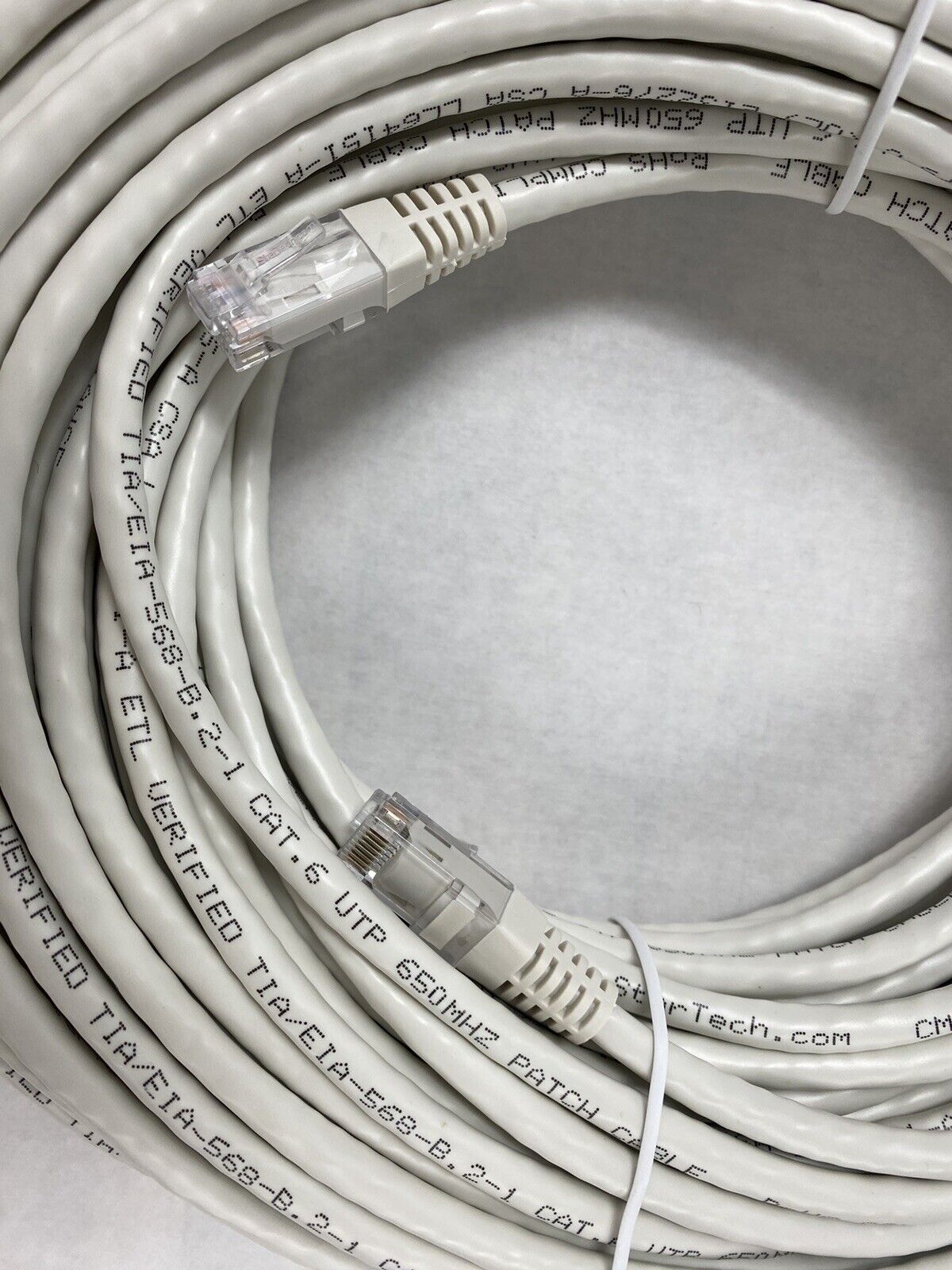 Startech C6PATCH100WH 100 Ft White Molded Cat6 UTP Patch Cable ETL Verified