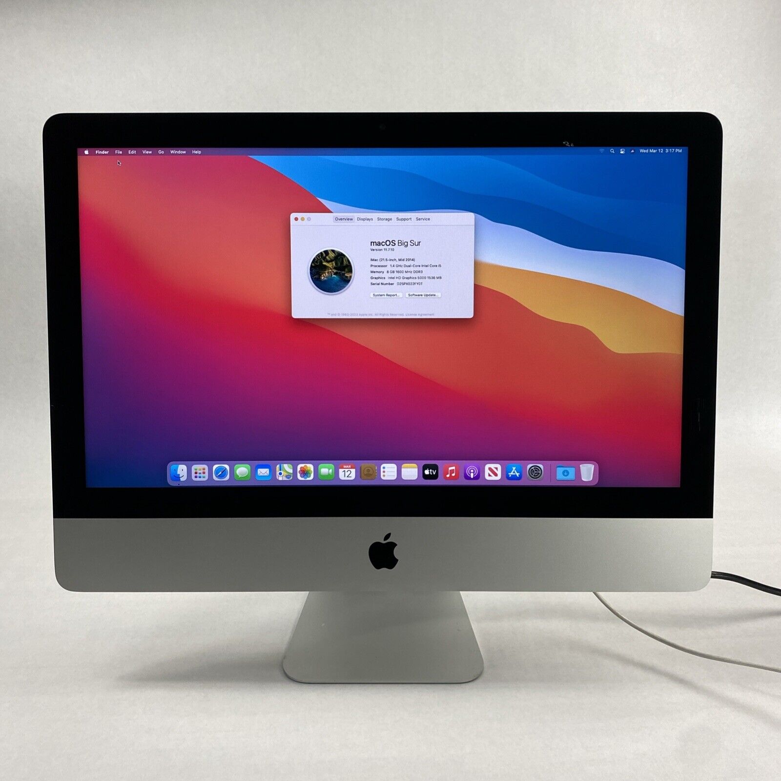 Apple A1418 iMac 21.5" 2014 1.40GHz i5 8GB RAM 500GB HDD macOS 11.7.1