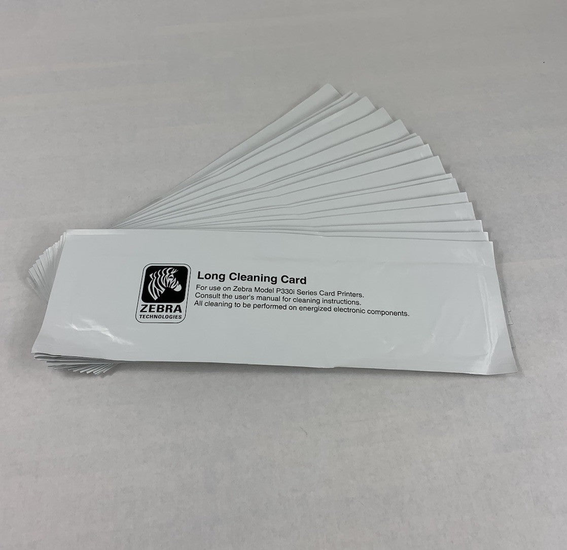 Zebra P330i Card Printer Long Cleaning Card (Lot of 20)