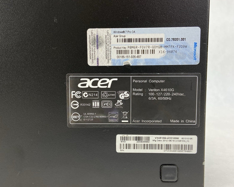 Acer Veriton X9610G SFF Intel Core i3-2120 3.3GHz 4GB RAM No HDD No OS