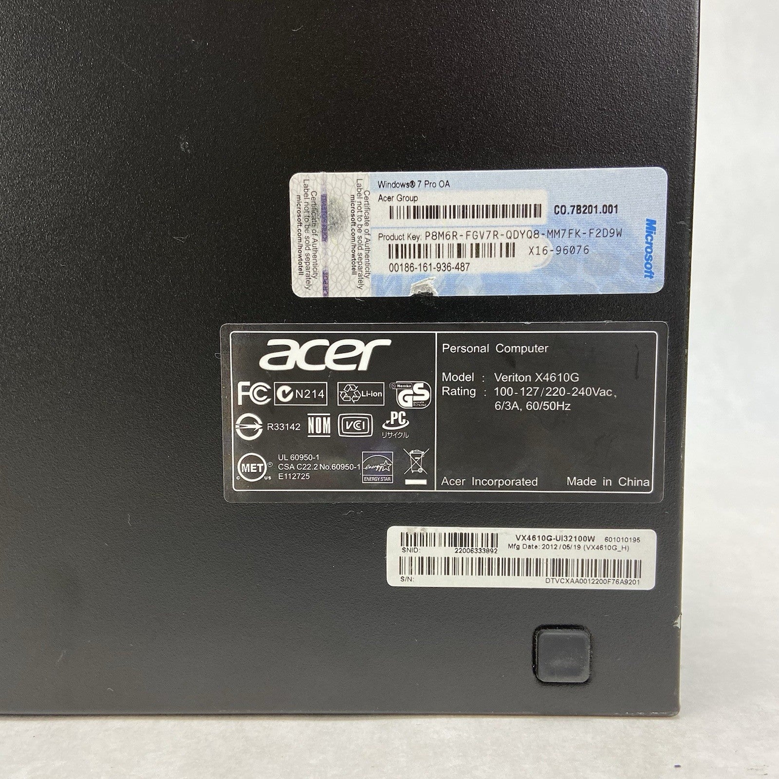 Acer Veriton X9610G SFF Intel Core i3-2120 3.3GHz 4GB RAM No HDD No OS4