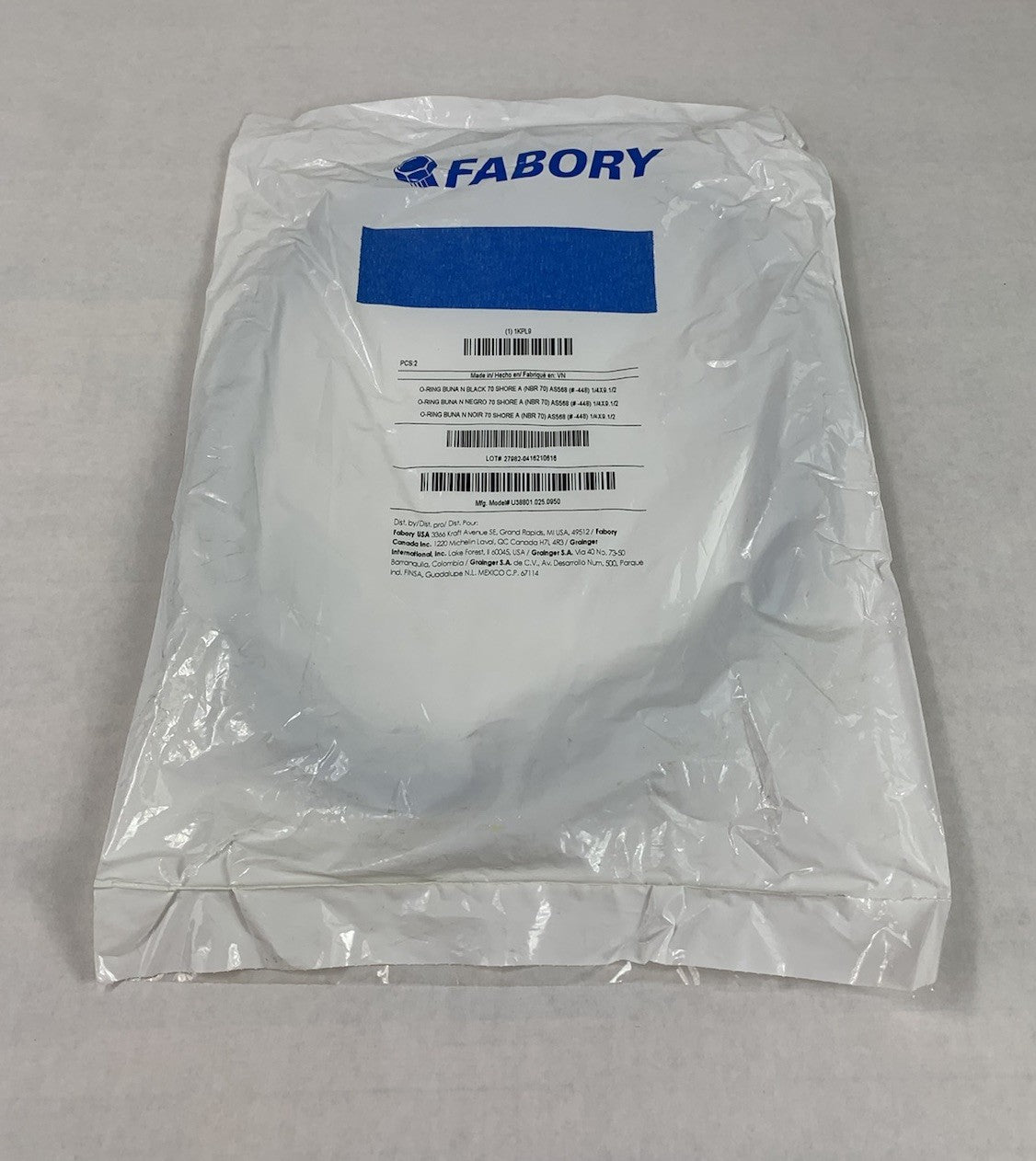 Fabory 1KPL9 AS-568 1/4 x 9.1/2 O-Ring 2-Pack