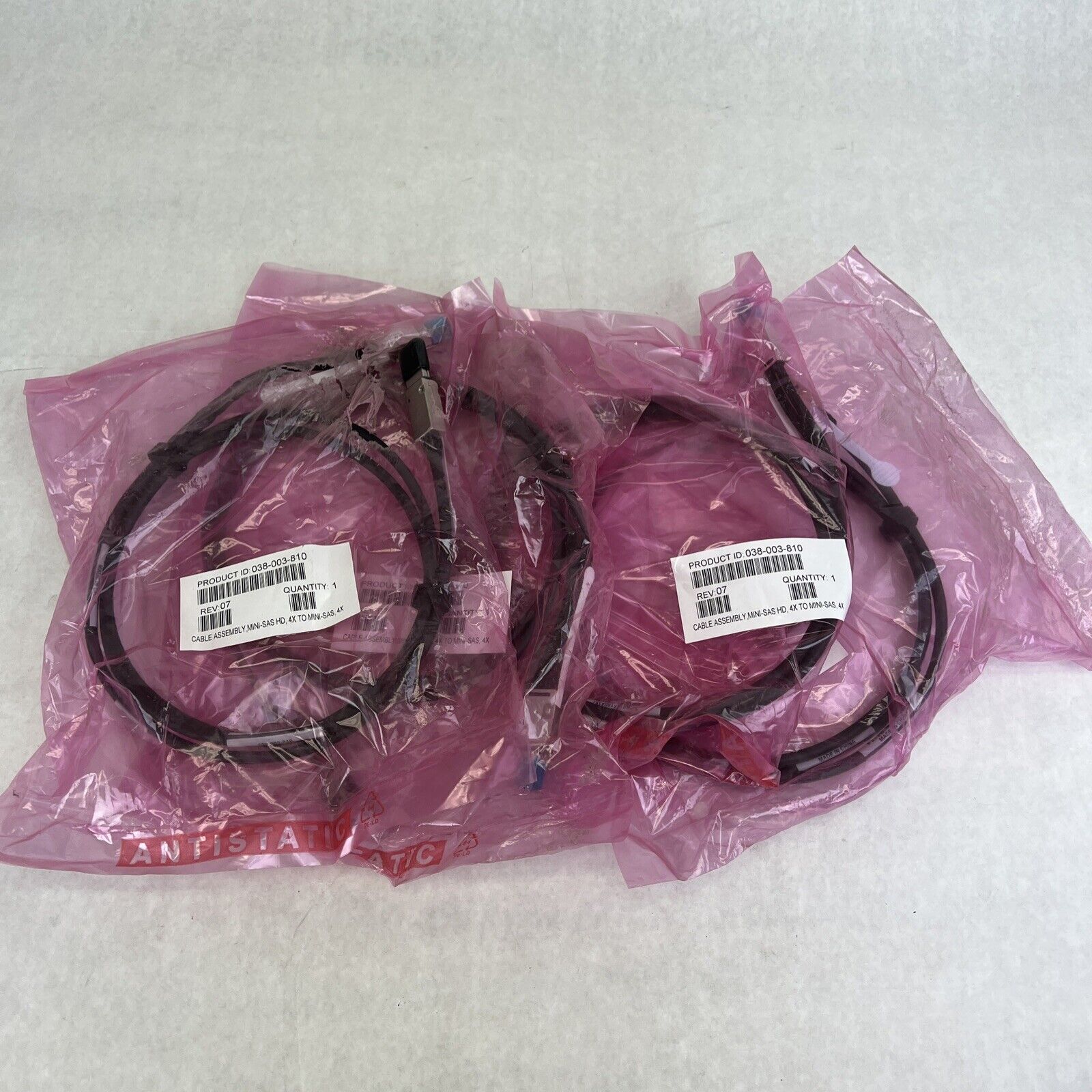 EMC Amphanol Molex 2M Mini-HDX4 to Mini-SASX4 Cable 038-003-810 (Lot of 4)