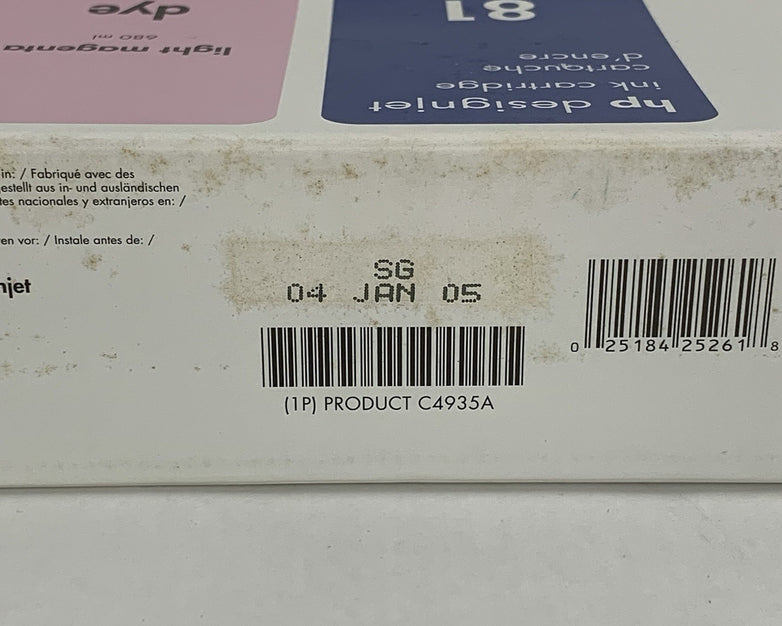 HP Designjet Ink Cartridge C4935A Light Magenta 81 New OEM Box Sealed 05