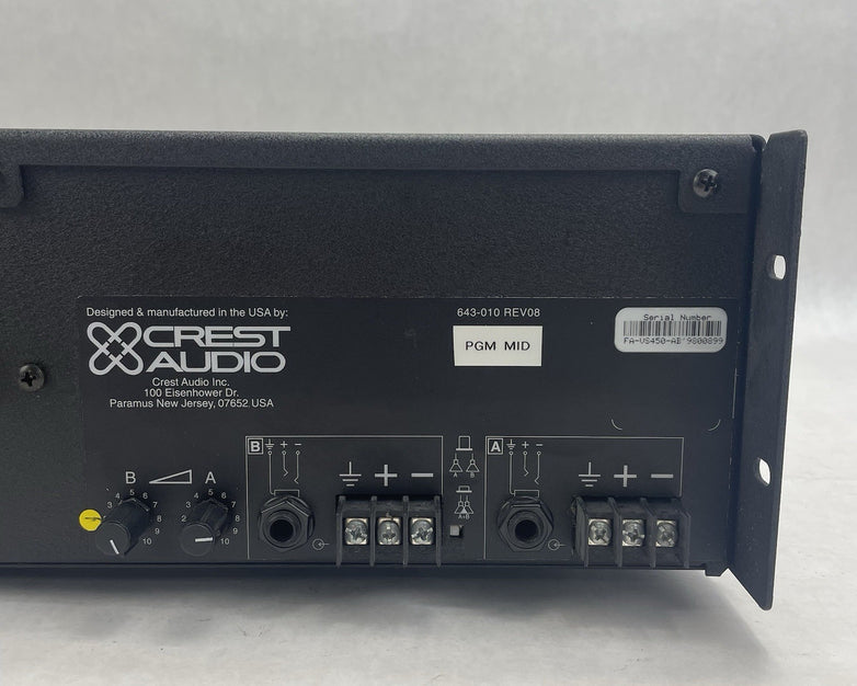 Crest Audio Vs450 Power Amplifier (225w/225w)