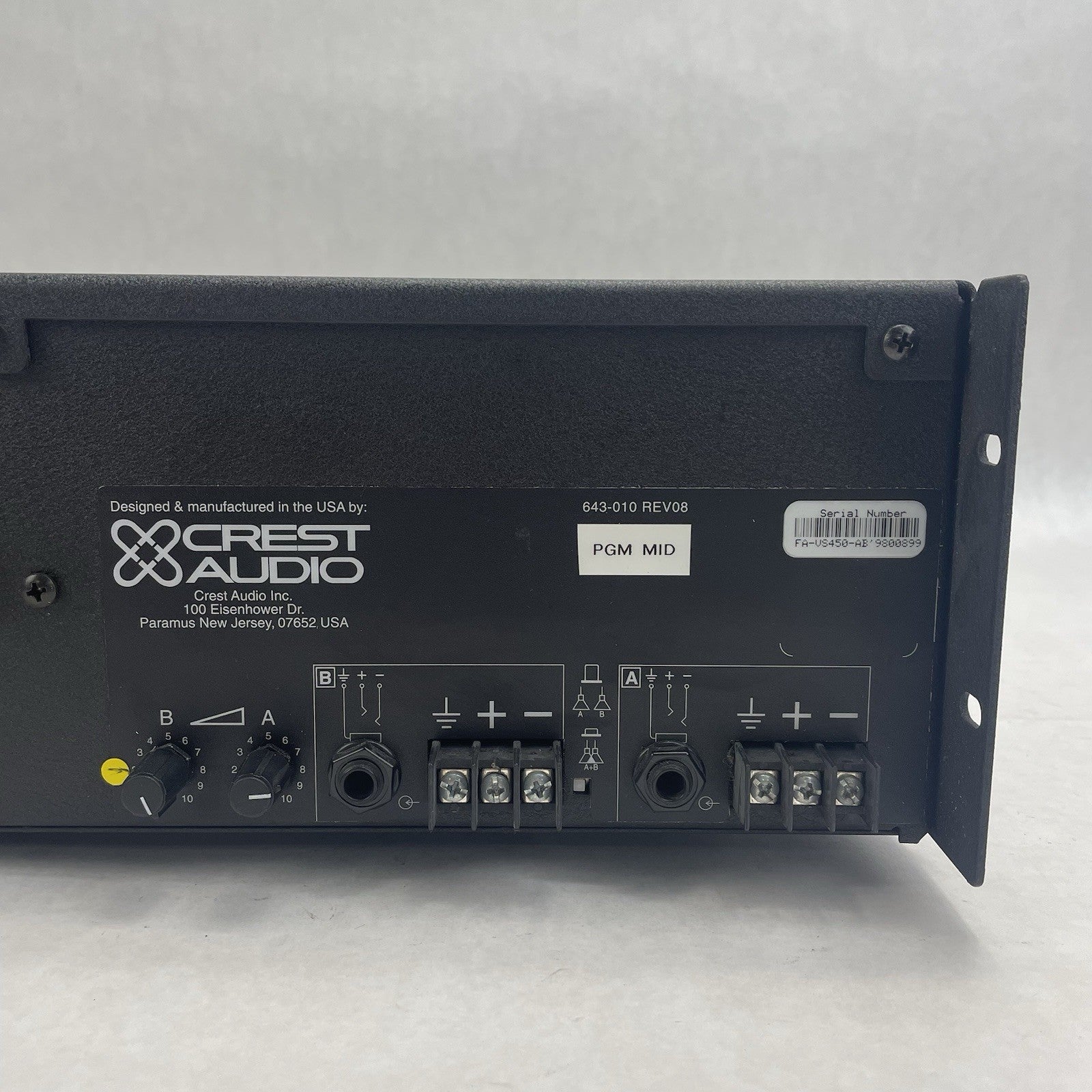 Crest Audio Vs450 Power Amplifier (225w/225w)8