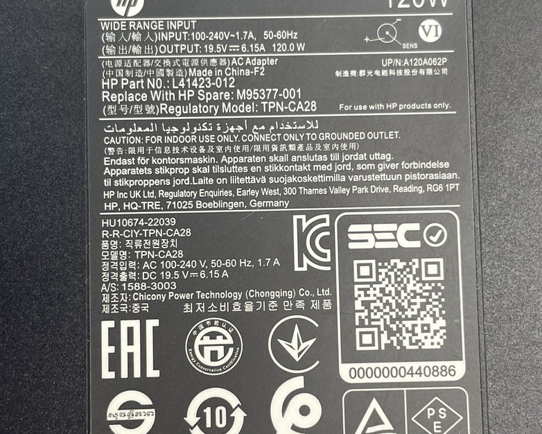 Hp TPN-CA28 AC Adapter 120W Lot of 7