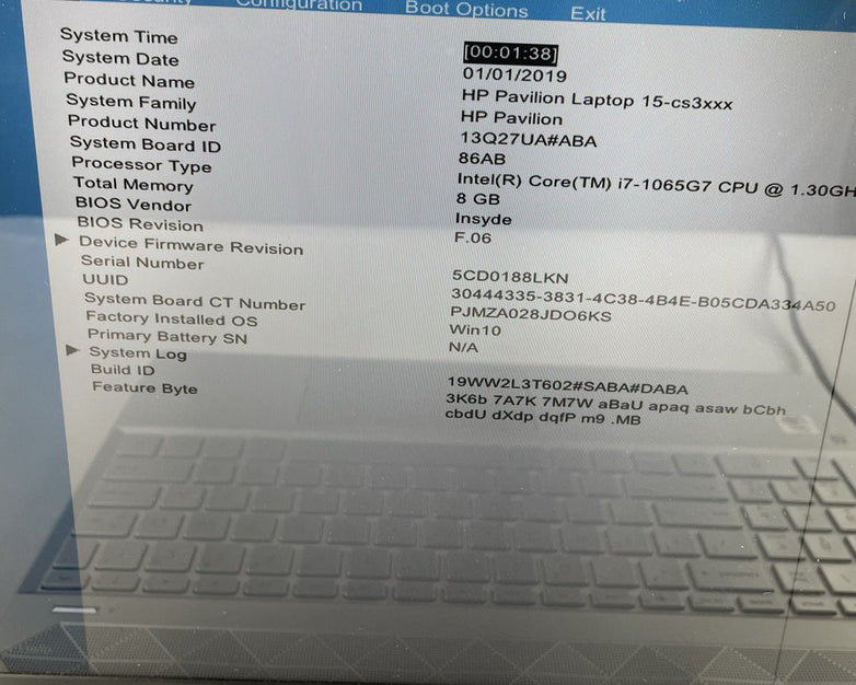 HP 15-cs3067st 15.6" i7-1065G7 1.30 GHz 8 GB RAM No SSD/OS/AC/Batt - READ