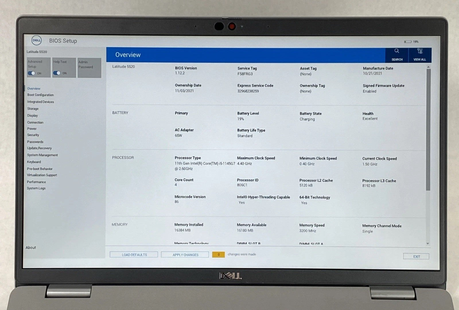 Dell Latitude 5520 Intel Core i5-1145G7 2.6 GHz 16 GB RAM 15.6" No SSD No OS